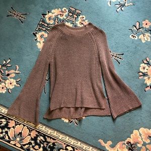 Pink Rose Beige/ brown bell sleeve sweater